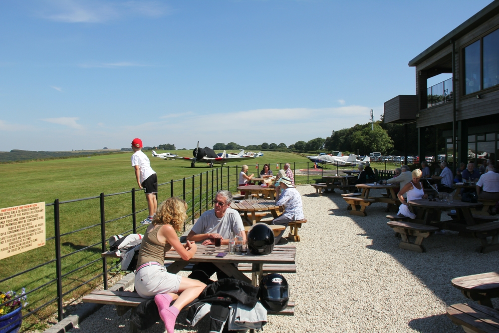 The cafe/restaurant area at Compton Abbas airfield.