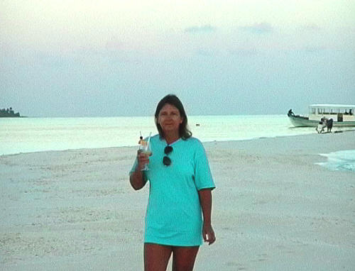 Enjoying the sandbar sunset cocktail. (30k)