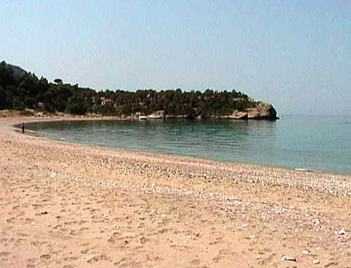 The almost deserted Megalo Seitani beach.