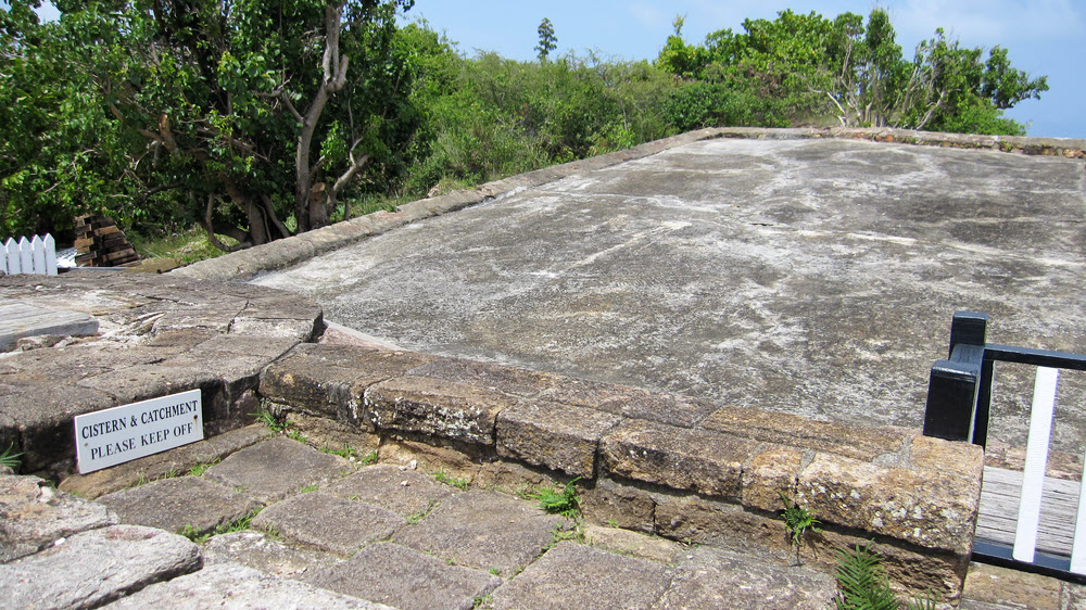 Rain-water catchment at Shirley Heights. 