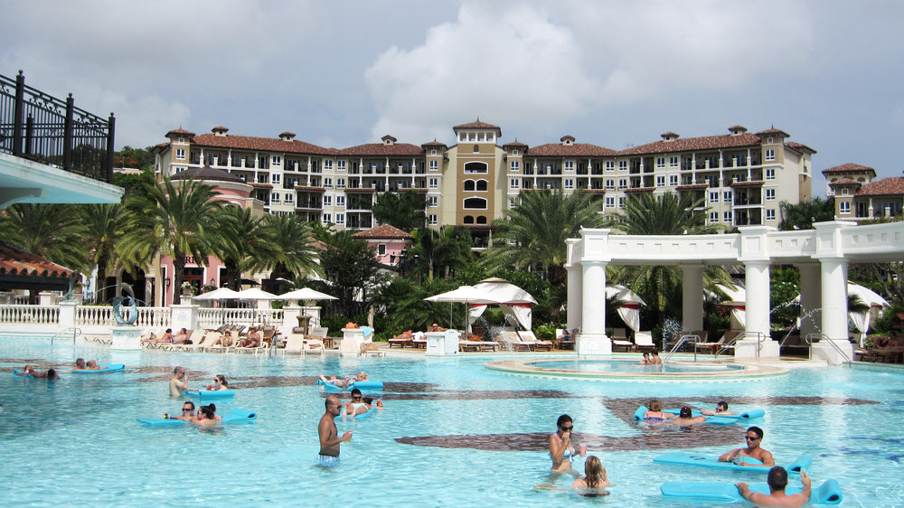 The main pool, with the Cypress Tower building in the background.