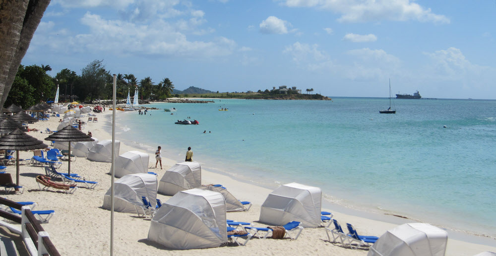 The beach from the OK Corral restaurant.