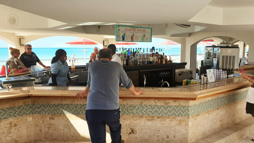 Thirsty customers at the Courtyard Bar.