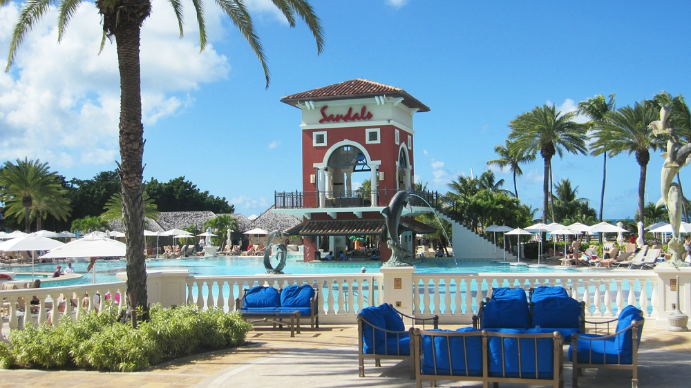 The enormous Main Pool, seen from outside the Drunken Duck.