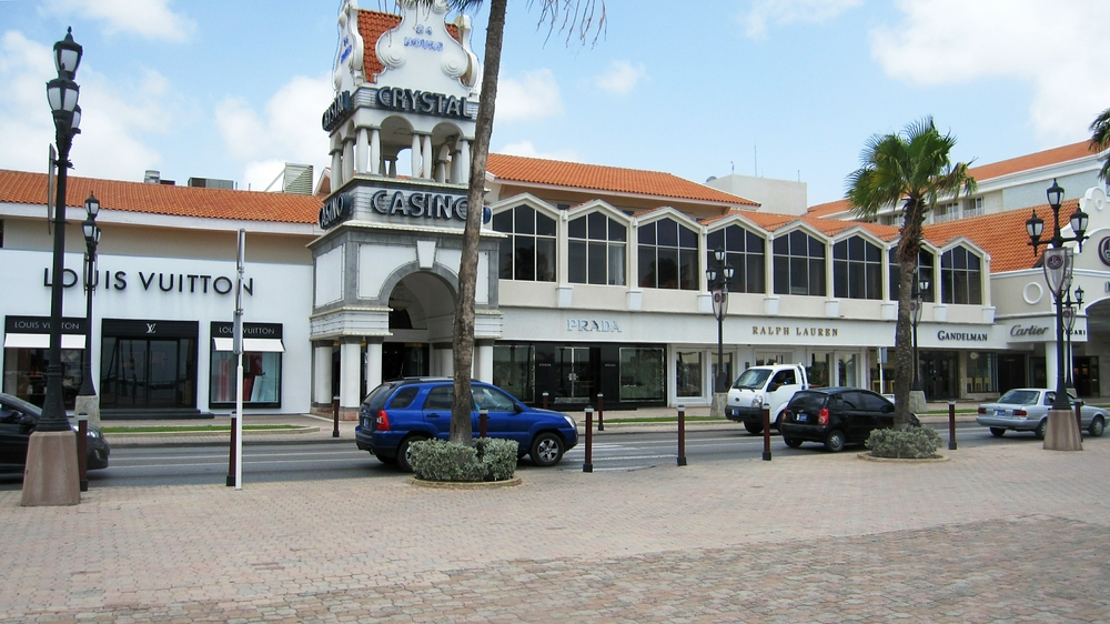 Downtown Oranjestad doesn't really have a Caribbean feel. When the cruise ships dock, these shops are full of passengers seeking duty-free bargains.