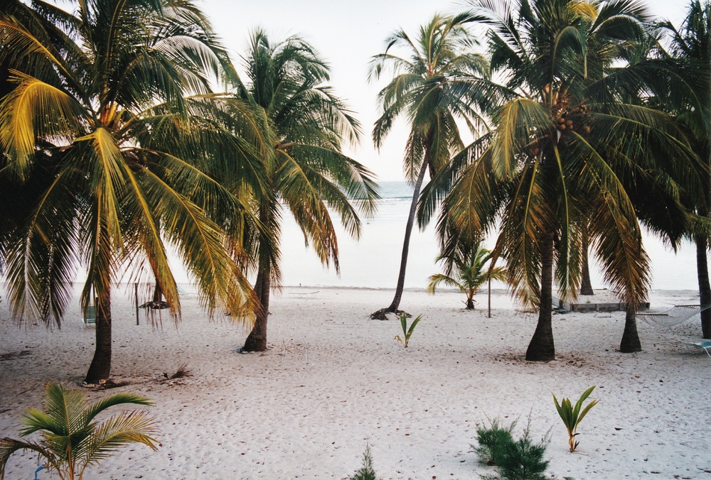 View from our balcony over the beach in the evening