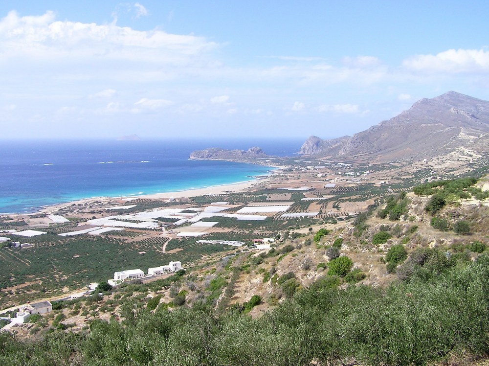 Falasarna bay and beach at the far western end of Crete.