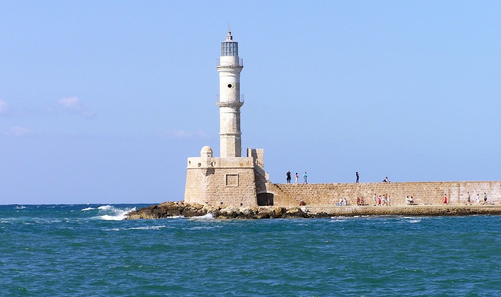 The lighthouse marking the harbour entrance. 