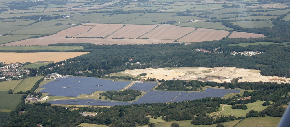 Solar farm between RAF Warmwell's real and dummy airfields.