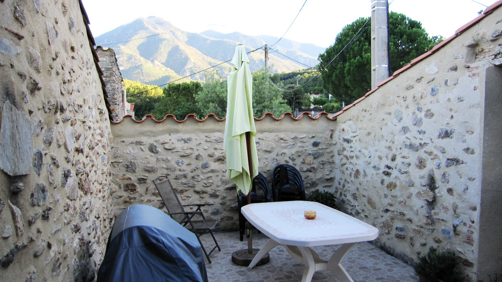 The view up Canigou from our terrace.