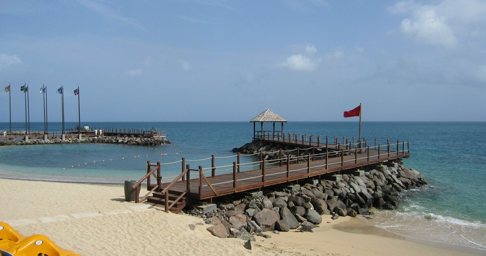 Weddings and other events are held on the two piers that protect the swimming areas.