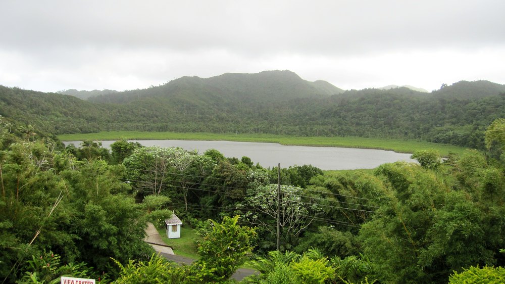 Grande Étang natural park. The étang is a lake in the volcano crater.