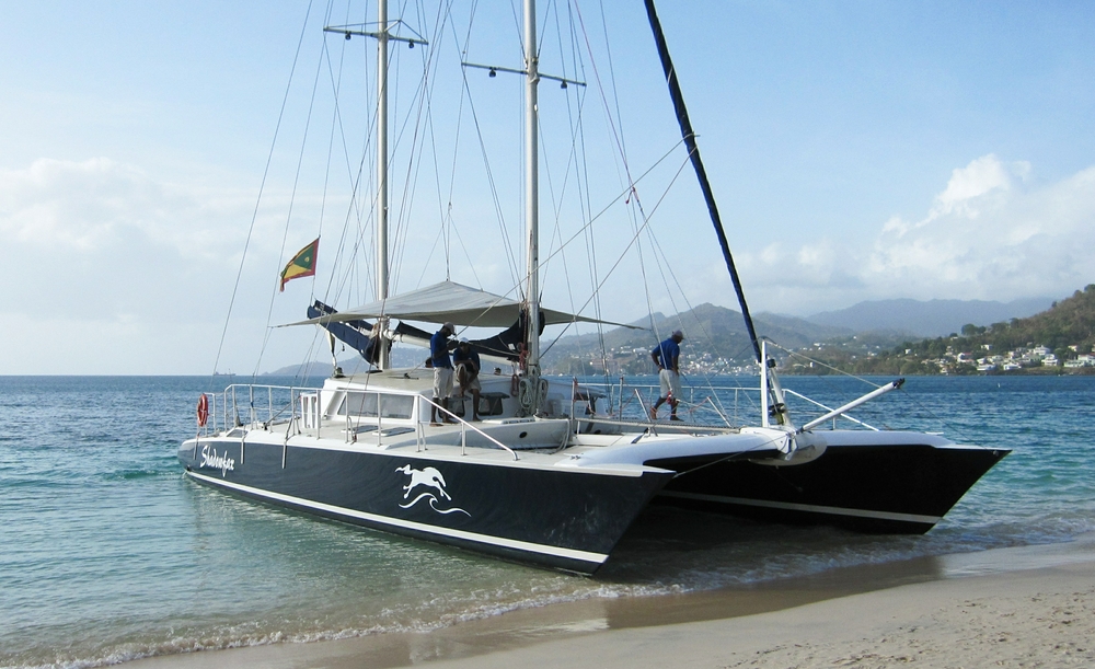 We once again enjoyed a sunset cruise on a 60 foot catamaran called Shadowfax. Here's a photo of it from our trip in 2015.