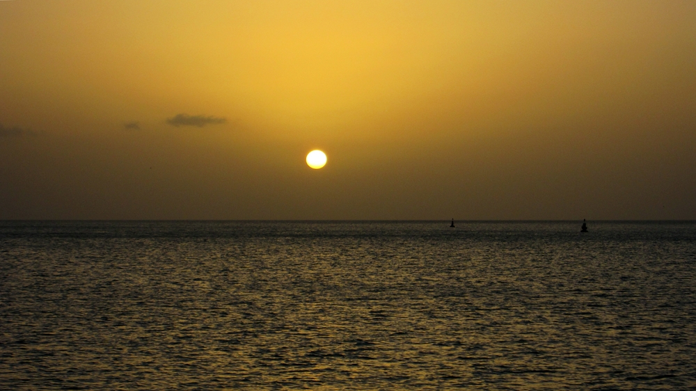 Sunset over the Caribbean outside St George's harbour.