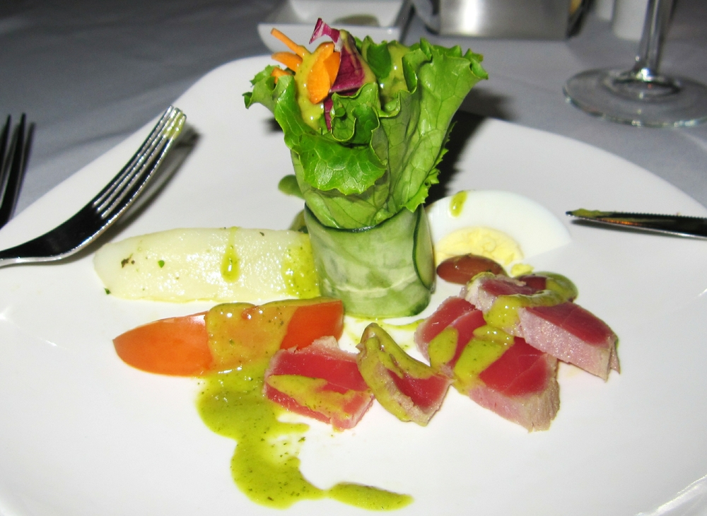 The meals at Butch's and Le Jardinier were, like this tuna salad, works of art.