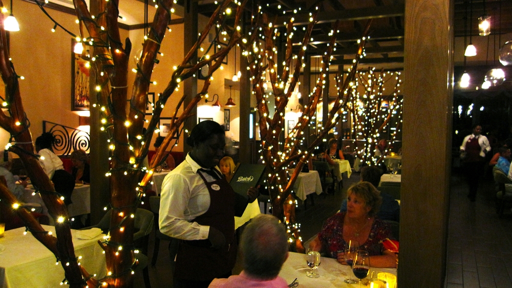 Inside Butch's Chophouse. Ken and Sue place their orders.