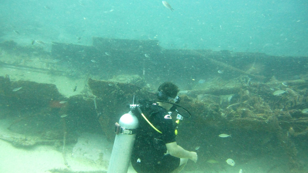 Craig exploring the wreck at Gary's unnamed reef. 