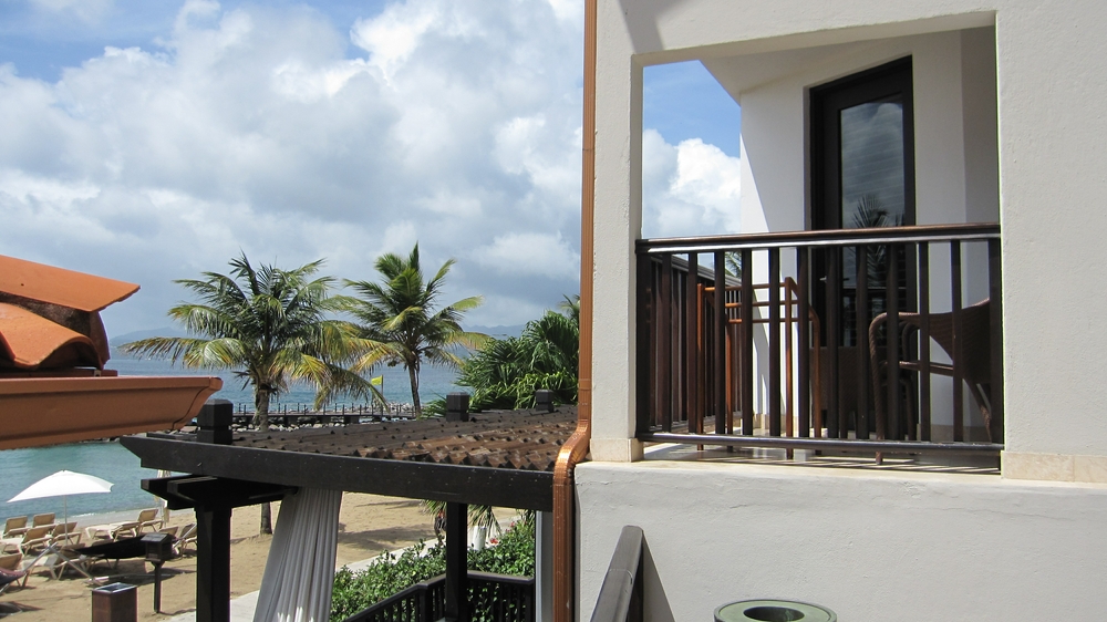 Our balcony, from the stairs down to the beach.