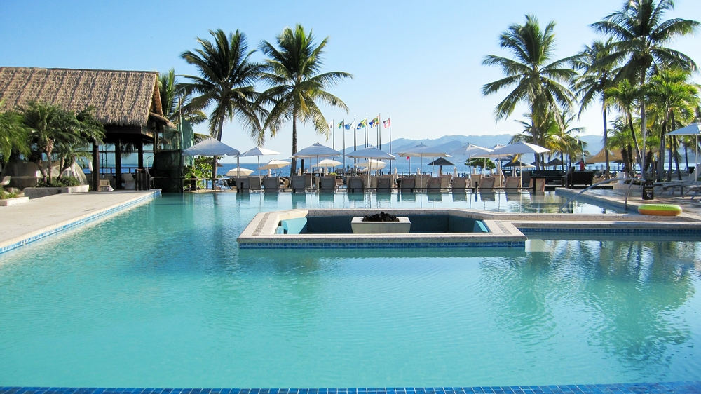 Beside the Quiet Pool, looking over to the beach and St George's bay.