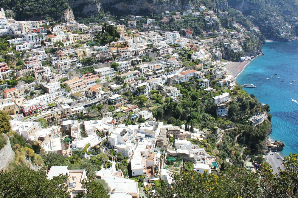 Perhaps the best view on the Amalfi Coast - Positano from a viewpoint above the town.