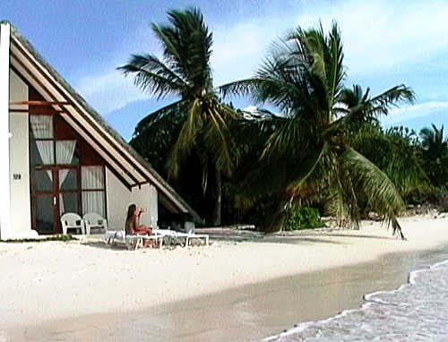 Outside our room, number 128.  The Indian Ocean was just a few feet away from our door.