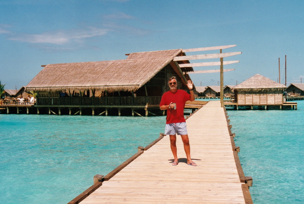 On the jetty out to the water village.