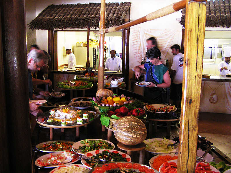 Just a small section of the buffet selection on offer at lunch.  (99k)