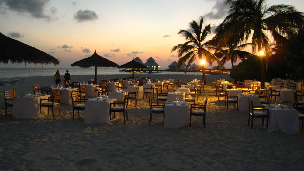 On some nights, we all ate on the beach under the stars...