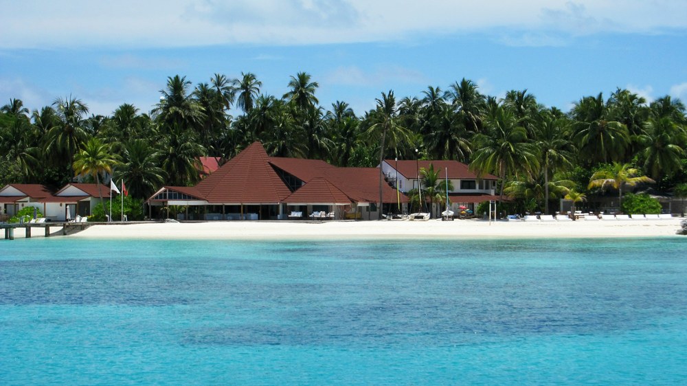 Reception and the watersports and dive centres area.