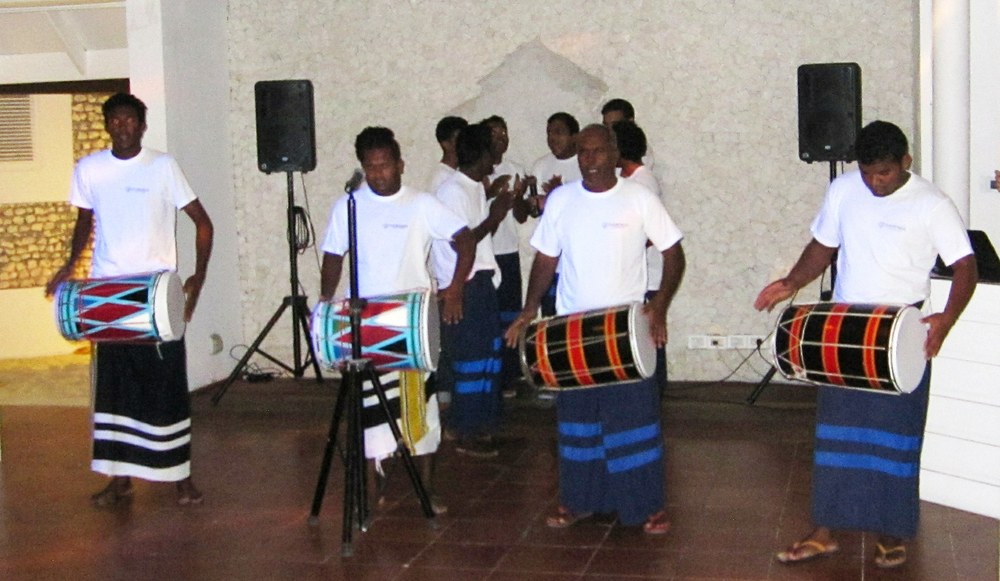 After dinner, there's always some form of entertainment. This night it was traditional Maldivian Bodu Beru - rhythmic drumming and chanting.