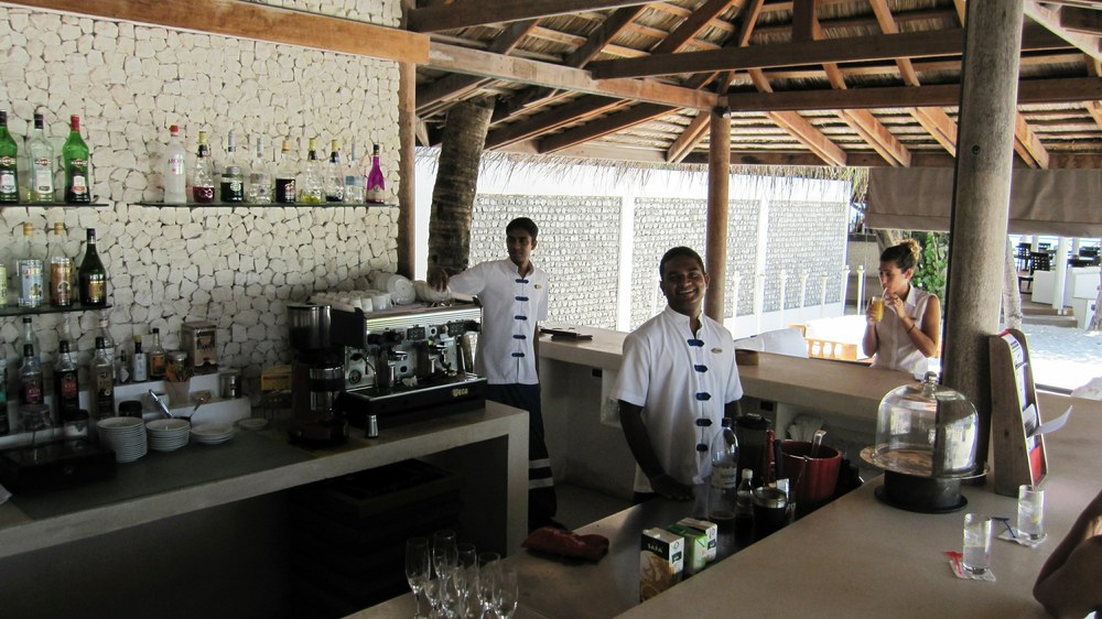 During the day, the beach bar provides a welcome cooling drink.