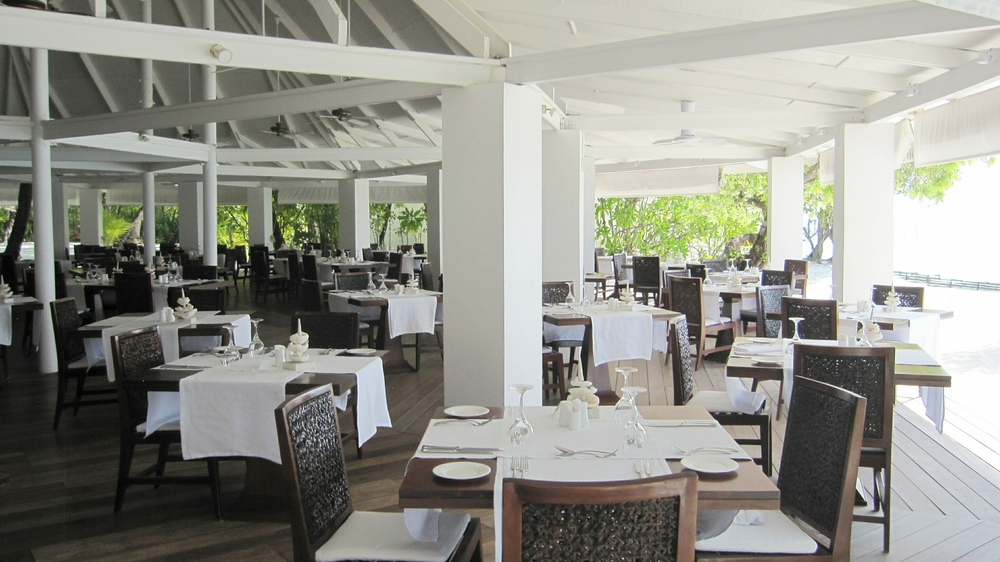 The Main restaurant laid ready for dinner.