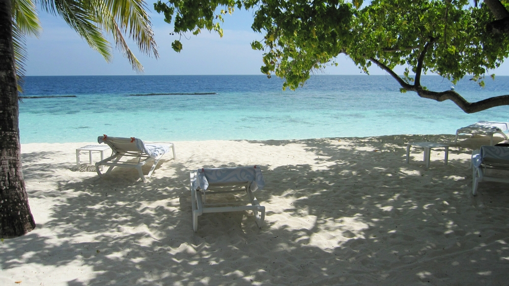 Our beach was just big enough for our two sunbeds.