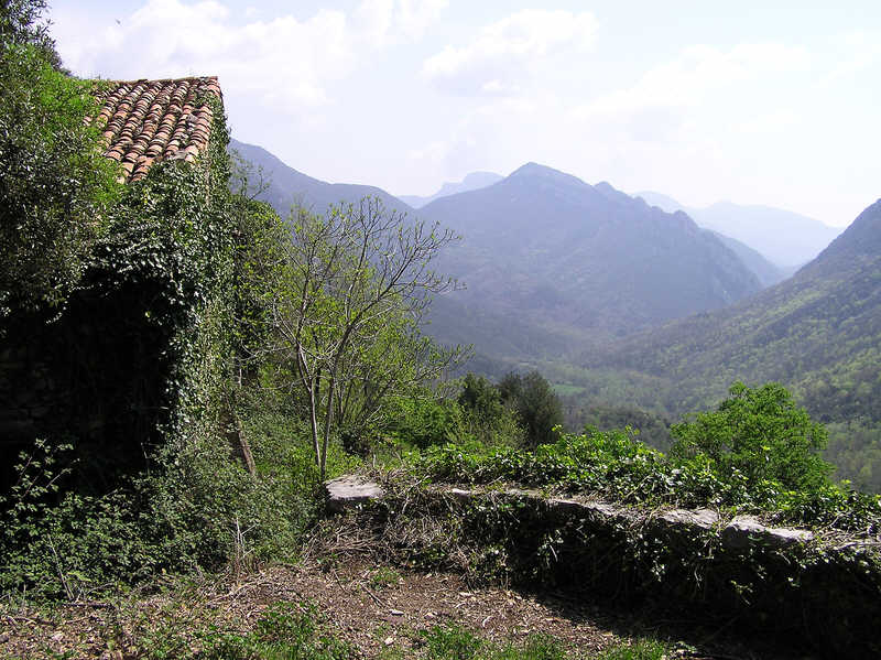 Perfect point for a lunch stop near the Collada dels Muls at 650m.  (97k)