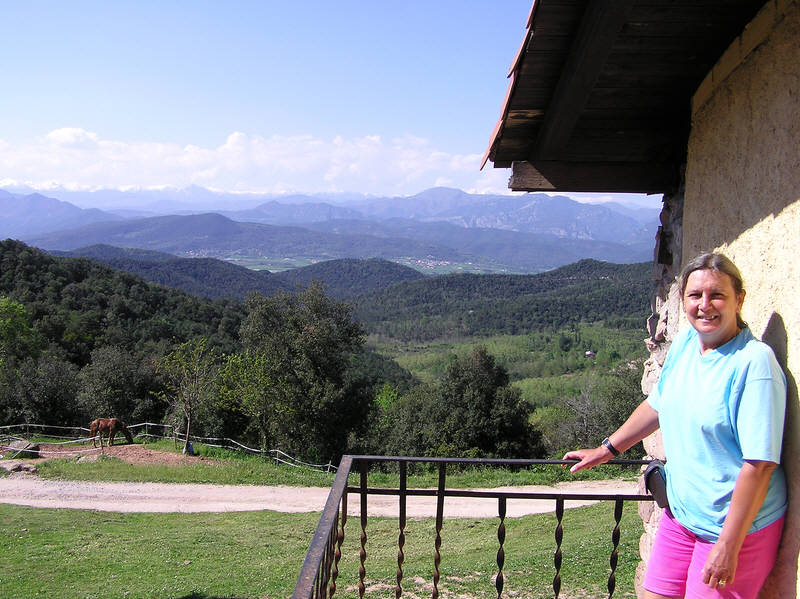 What a view to wake up to every day - from the balcony of our room at Can Jou. (99k).