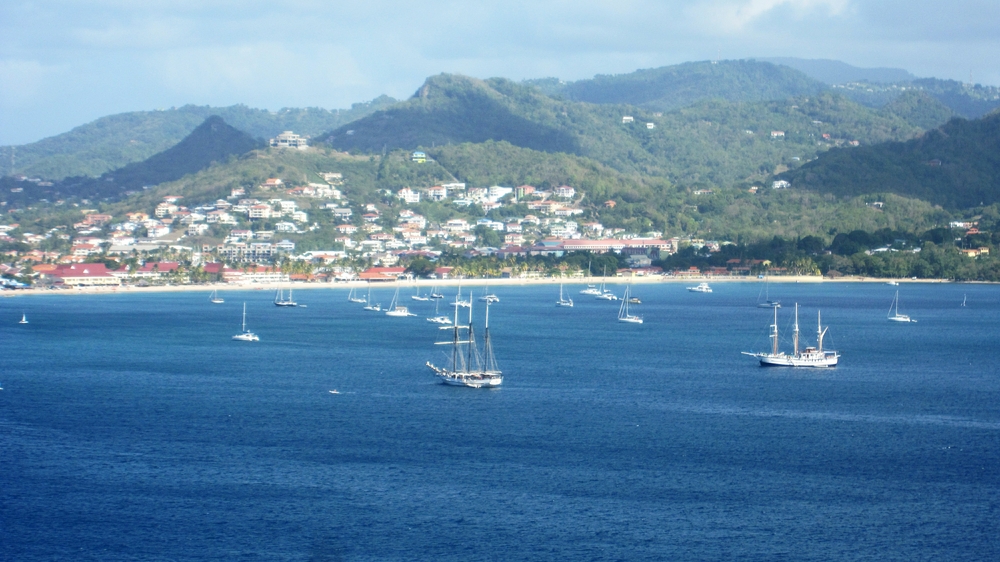 The view across Rodney Bay towards Gros Islet from Fort Rodney.