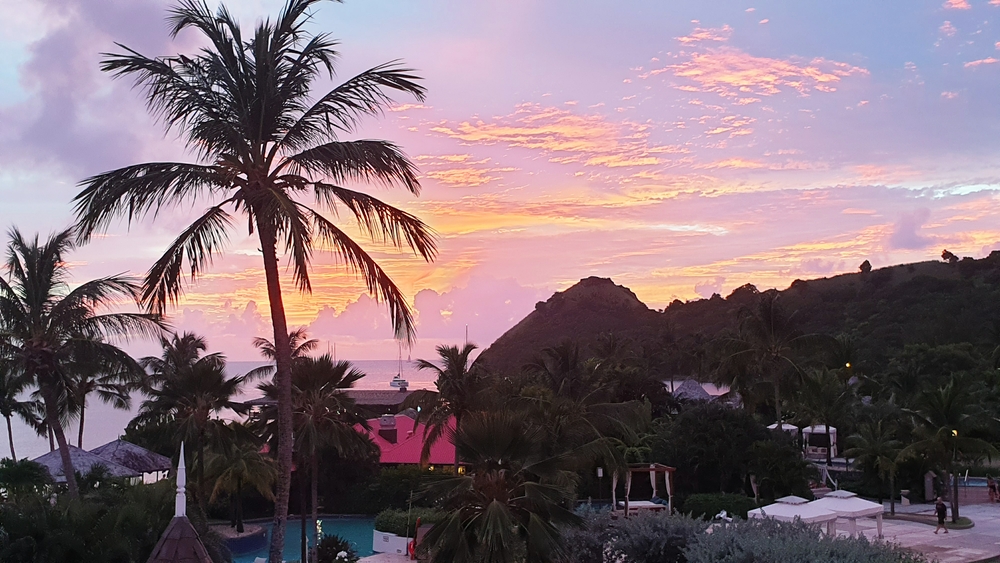 Looking to the right to Pigeon Point and a lovely sunset. This photo was taken from the nearby Club Lounge.