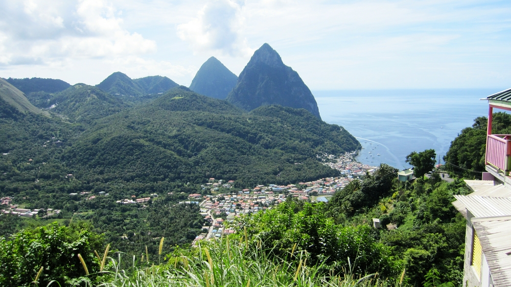 We stopped for lunch at this restaurant, perched above the town of Soufriere, with great views of the Pitons.
