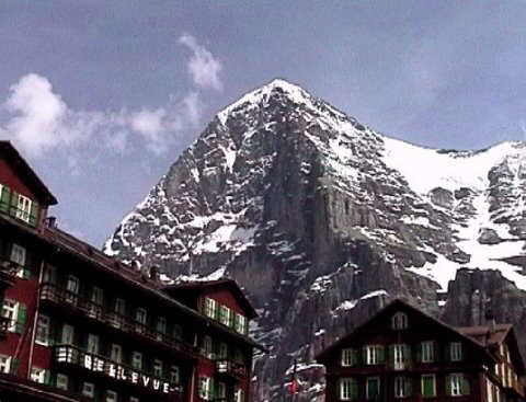  The North Face of the Eiger - wow! 
            View from Kleine Scheidegg railway station at 2000m.