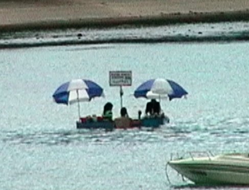 Floating Bar just off the beach.